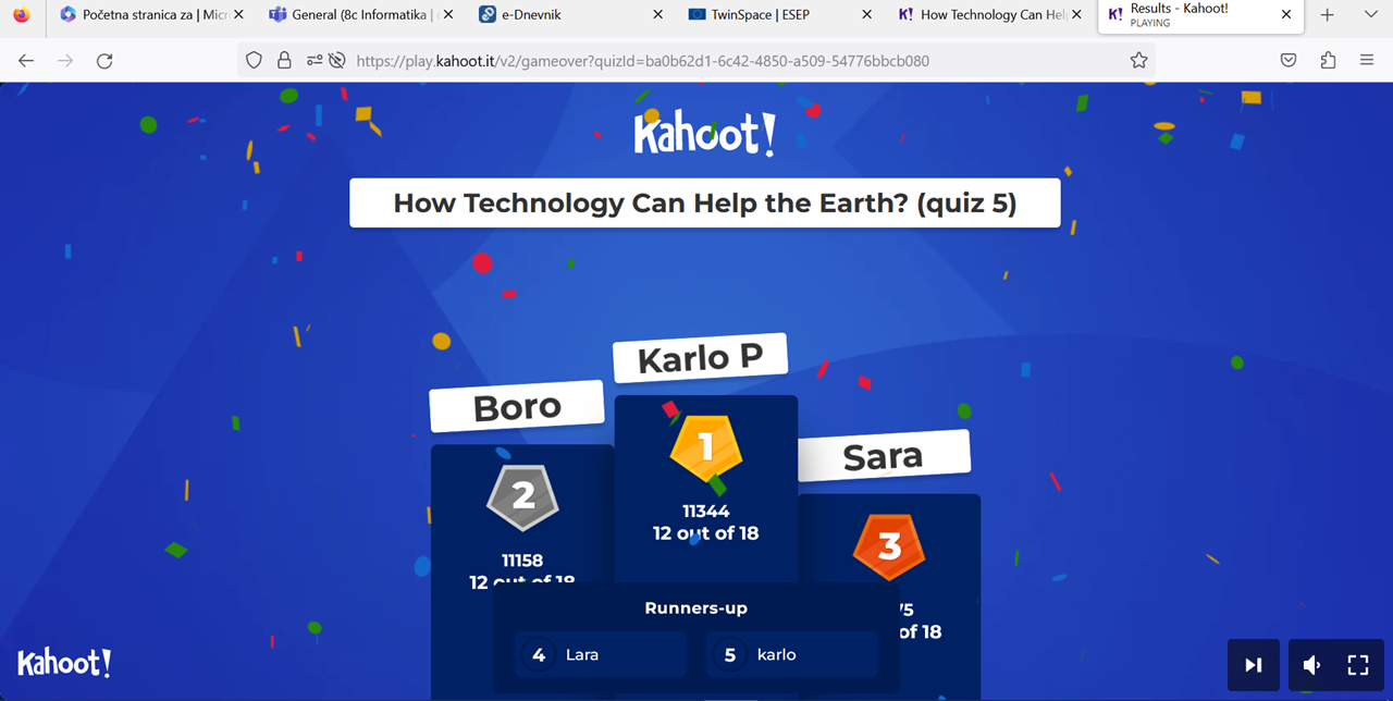 Kahoot podium
